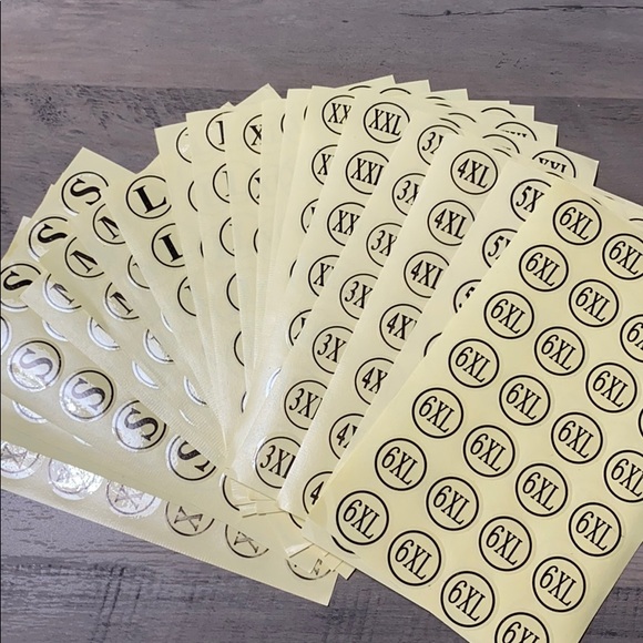 Transparent 1” Size Stickers XS-6XL  CLEARANCE - Picture 4 of 4